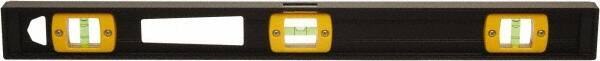 Johnson Level & Tool - 72" Long 5 Vial I-Beam Level - Aluminum, Black, 3 Plumb & 2 Level Vials - Industrial Tool & Supply