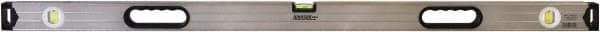 Johnson Level & Tool - 48" Long 3 Vial Box Beam Level - Aluminum, Silver, 2 Plumb & 1 Level Vials - Industrial Tool & Supply