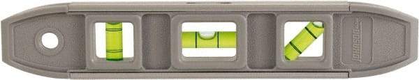 Johnson Level & Tool - Magnetic 9" Long 3 Vial Torpedo Level - Aluminum, Gray, 1 Plumb, 1 Level & 1 45° Vials - Industrial Tool & Supply