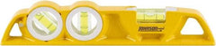 Johnson Level & Tool - Magnetic 10" Long 3 Vial Torpedo Level - Aluminum, Yellow, 1 Plumb, 1 Level & 1 45° Vials - Industrial Tool & Supply