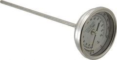 Wika - 9 Inch Long Stem, 3 Inch Dial Diameter, Stainless Steel, Back Connected Bi-Metal Thermometer - 10 to 150°C, 1% Accuracy - Industrial Tool & Supply