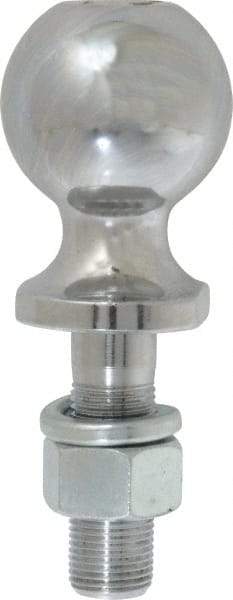 Reese - 2" Diam, 2-3/8" Shank Length, Hitch Ball - 3/4" Shank Diam, 3,500 Lb Capacity, Chrome Finish - Industrial Tool & Supply