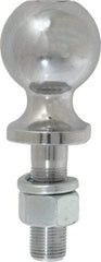 Reese - 2" Diam, 2-3/8" Shank Length, Hitch Ball - 3/4" Shank Diam, 3,500 Lb Capacity, Chrome Finish - Industrial Tool & Supply