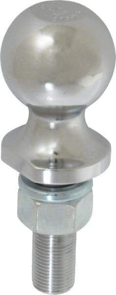 Reese - 1-7/8" Diam, 2-3/8" Shank Length, Hitch Ball - 3/4" Shank Diam, 2,000 Lb Capacity, Chrome Finish - Industrial Tool & Supply