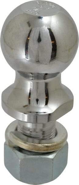 Reese - 1-7/8" Diam, 2" Shank Length, Hitch Ball - 1" Shank Diam, 2,000 Lb Capacity, Chrome Finish - Industrial Tool & Supply