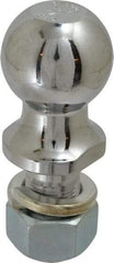 Reese - 1-7/8" Diam, 2" Shank Length, Hitch Ball - 1" Shank Diam, 2,000 Lb Capacity, Chrome Finish - Industrial Tool & Supply