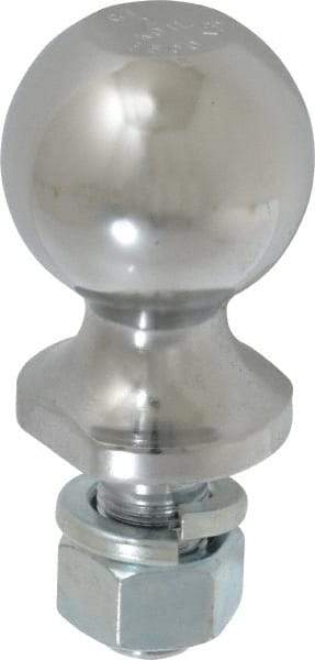 Reese - 2" Diam, 1-1/2" Shank Length, Hitch Ball - 3/4" Shank Diam, 3,500 Lb Capacity, Chrome Finish - Industrial Tool & Supply