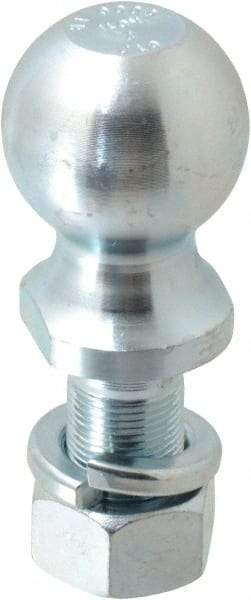 Reese - 2" Diam, 2" Shank Length, Hitch Ball - 1" Shank Diam, 7,500 Lb Capacity, Zinc Finish - Industrial Tool & Supply