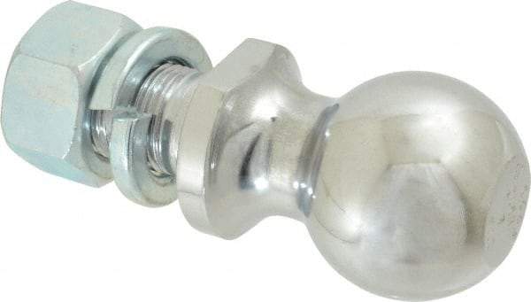 Reese - 2" Diam, 2" Shank Length, Hitch Ball - 1" Shank Diam, 6,000 Lb Capacity, Chrome Finish - Industrial Tool & Supply