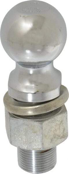 Reese - 2" Diam, 2-1/4" Shank Length, Hitch Ball - 1-1/4" Shank Diam, 8,000 Lb Capacity, Chrome Finish - Industrial Tool & Supply