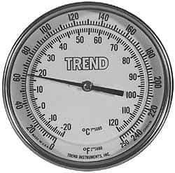 Wika - 6 Inch Long Stem, Stainless Steel, Back Connected Bi-Metal Thermometer - 10 to 200°C, 1% Accuracy - Industrial Tool & Supply