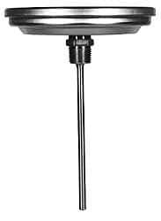Wika - 4 Inch Long Stem, 5 Inch Dial Diameter, Stainless Steel, Back Connected Bi-Metal Thermometer - 10 to 260°C, 1% Accuracy - Industrial Tool & Supply