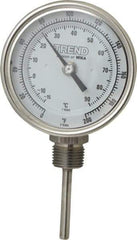 Wika - 2-1/2 Inch Long Stem, 3 Inch Dial Diameter, Stainless Steel, Bottom Connected Bi-Metal Thermometer - -15 to 90°C, 1% Accuracy - Industrial Tool & Supply
