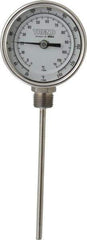 Wika - 6 Inch Long Stem, 3 Inch Dial Diameter, Stainless Steel, Bottom Connected Bi-Metal Thermometer - -5 to 115°C, 1% Accuracy - Industrial Tool & Supply