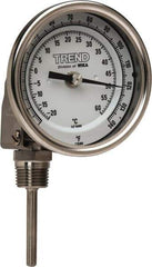 Wika - 2-1/2 Inch Long Stem, 3 Inch Dial Diameter, Stainless Steel, Adjustable Angle Bi-Metal Thermometer - -20 to 60°C, 1% Accuracy - Industrial Tool & Supply