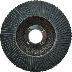 Camel Grinding Wheels - 80 Grit, 4-1/2" Disc Diam, 7/8" Center Hole, Type 29 Zirconia Alumina Flap Disc - 13,300 Max RPM, Poly Cotton Backing, Arbor Attaching System, Coated - Industrial Tool & Supply