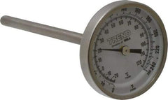 Wika - 4 Inch Long Stem, 2 Inch Dial Diameter, Stainless Steel, Back Connected Bi-Metal Thermometer - -20 to 120°C, 1% Accuracy - Industrial Tool & Supply