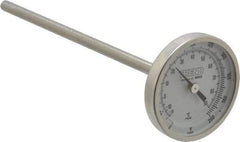 Wika - 6 Inch Long Stem, 2 Inch Dial Diameter, Stainless Steel, Back Connected Bi-Metal Thermometer - -15 to 90°C, 1% Accuracy - Industrial Tool & Supply
