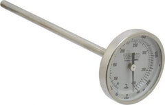 Wika - 6 Inch Long Stem, 2 Inch Dial Diameter, Stainless Steel, Back Connected Bi-Metal Thermometer - 65 to 400°C, 1% Accuracy - Industrial Tool & Supply