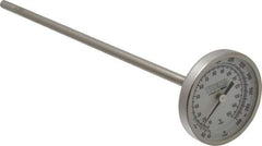 Wika - 9 Inch Long Stem, 2 Inch Dial Diameter, Stainless Steel, Back Connected Bi-Metal Thermometer - 10 to 150°C, 1% Accuracy - Industrial Tool & Supply
