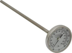 Wika - 9 Inch Long Stem, 2 Inch Dial Diameter, Stainless Steel, Back Connected Bi-Metal Thermometer - 10 to 260°C, 1% Accuracy - Industrial Tool & Supply