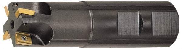 LMT - 1" Cut Diam, 0.413" Max Depth of Cut, 1" Shank Diam, 3-1/2" OAL, Indexable Square Shoulder End Mill - AD...1103...R Inserts, Weldon Shank, Series Univex - Industrial Tool & Supply