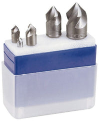 M.A. Ford - 5 Piece, 1/4 to 1" Head Diam, 60° Included Angle, Single End Countersink Set - Industrial Tool & Supply