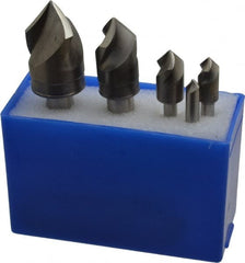 M.A. Ford - 5 Piece, 1/4 to 1" Head Diam, 82° Included Angle, Single End Countersink Set - Industrial Tool & Supply