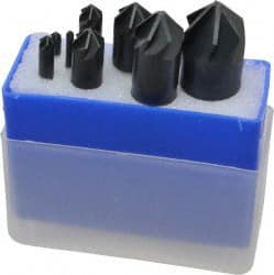 M.A. Ford - 8 Piece, 1/8 to 1" Head Diam, 90° Included Angle, Single End Countersink Set - Industrial Tool & Supply