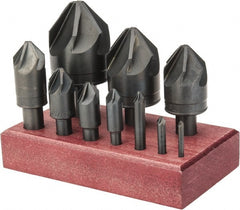M.A. Ford - 10 Piece, 1/8 to 1-1/2" Head Diam, 82° Included Angle, Countersink Set - Industrial Tool & Supply