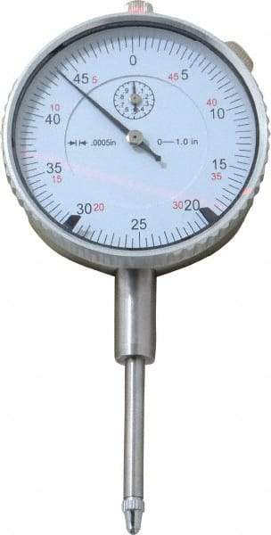 Value Collection - 1" Range, 0-50 Dial Reading, 0.0005" Graduation Dial Drop Indicator - 2.28" Dial, Revolution Counter - Industrial Tool & Supply