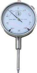 Value Collection - 1" Range, 0-50 Dial Reading, 0.0005" Graduation Dial Drop Indicator - 2.28" Dial, Revolution Counter - Industrial Tool & Supply