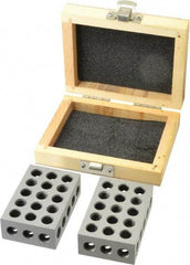 Value Collection - 0.0002 Squareness Per Inch, 1-2-3 Block with 23 Hole Setup Block - 0.0001 to 0.0007 Inch Overall Tolerance, 3/8 - 16 Inch Tapped Hole Size, Sold as Matched Pair - Industrial Tool & Supply