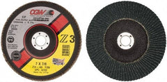 Camel Grinding Wheels - 40 Grit, 7" Disc Diam, 7/8" Center Hole, Type 29 Zirconia Alumina Flap Disc - 8,600 Max RPM, Poly Cotton Backing, Arbor Attaching System, Coated - Industrial Tool & Supply