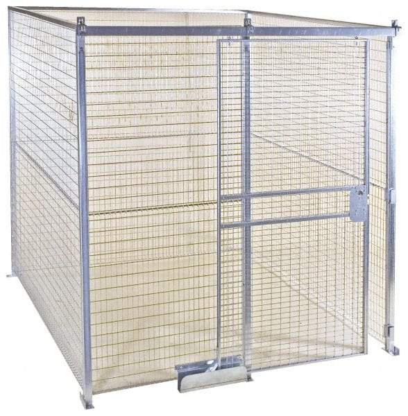 Folding Guard - 8' Wide x 4' High, Temporary Structure Galvanized Welded Wire Panel - 8' x 4' Panel - Industrial Tool & Supply