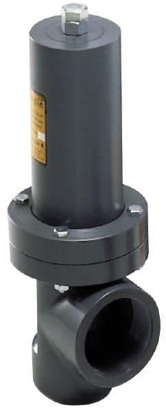 Plast-O-Matic - 3" Inlet, Angle Relief Valve - 100 Max psi, PVC - Industrial Tool & Supply