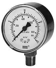 Wika - 4" Dial, 1/4 Thread, 0-30/0-760 Scale Range, Pressure Gauge - Lower Connection Mount, Accurate to 1.5% of Scale - Industrial Tool & Supply