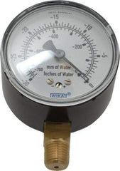 Wika - 2-1/2" Dial, 1/4 Thread, 0-30/0-760 Scale Range, Pressure Gauge - Lower Connection Mount, Accurate to 1.5% of Scale - Industrial Tool & Supply