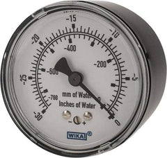 Wika - 2-1/2" Dial, 1/4 Thread, 0-30/0-760 Scale Range, Pressure Gauge - Center Back Connection Mount, Accurate to 1.5% of Scale - Industrial Tool & Supply
