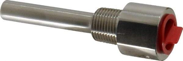 Alloy Engineering - 4 Inch Overall Length, 1/2 Inch Thread, 304 Stainless Steel Standard Thermowell - 2-1/2 Inch Insertion Length - Industrial Tool & Supply