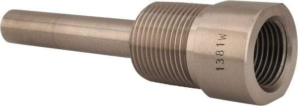 Alloy Engineering - 4 Inch Overall Length, 3/4 Inch Thread, 304 Stainless Steel Standard Thermowell - 2-1/2 Inch Insertion Length - Industrial Tool & Supply