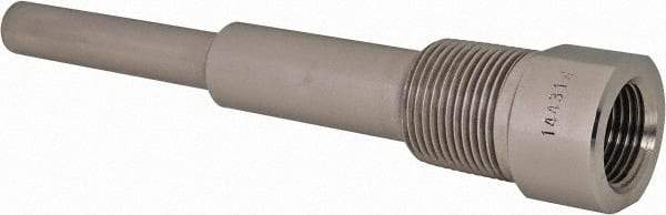 Alloy Engineering - 6 Inch Overall Length, 3/4 Inch Thread, 304 Stainless Steel Standard Thermowell - 4-1/2 Inch Insertion Length - Industrial Tool & Supply