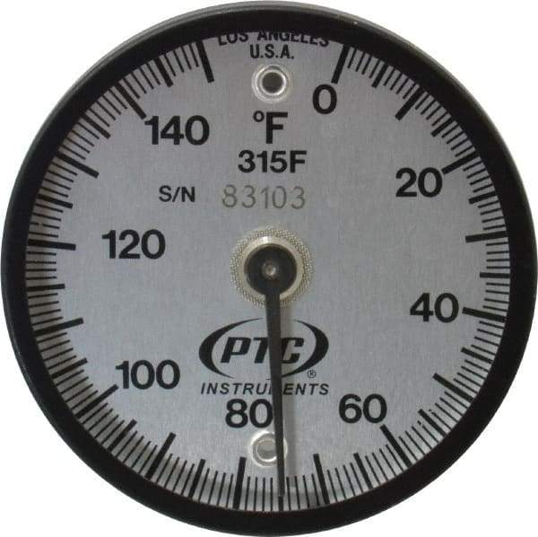 PTC Instruments - 150°F, 2 Inch Dial Diameter, Dual Magnet Mount Thermometer - 1° Division Graduation - Industrial Tool & Supply
