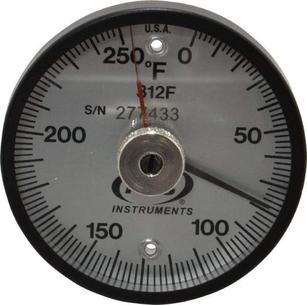 PTC Instruments - 250°F, 2 Inch Dial Diameter, Dual Magnet Mount Thermometer - 2° Division Graduation - Industrial Tool & Supply