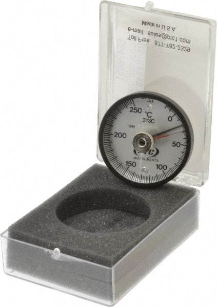PTC Instruments - -20 to 200°C, 2 Inch Dial Diameter, Dual Magnet Mount Thermometer - 2° Division Graduation - Industrial Tool & Supply