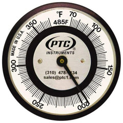 PTC Instruments - 70 to 370°F, 2 Inch Dial Diameter, Pipe Surface Clip On Thermometer - 2° Division Graduation - Industrial Tool & Supply