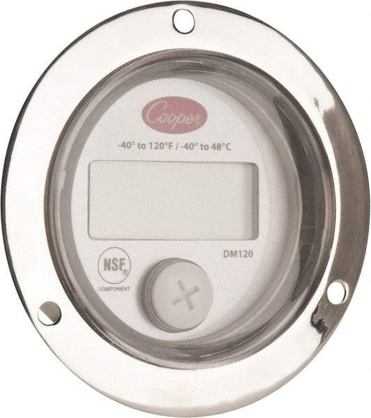 Cooper - -40 to 120°F Front Flange Panel Meter - 4-Digit LCD Display - Industrial Tool & Supply