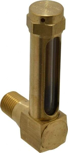 LDI Industries - 1-7/8 Inch Long Sight, 1/4 Inch Thread Size, Buna-N Seal Short Elbow, Vented Oil-Level Indicators and Gauge - 2-7/8 Inch Length to Center of Base - Industrial Tool & Supply