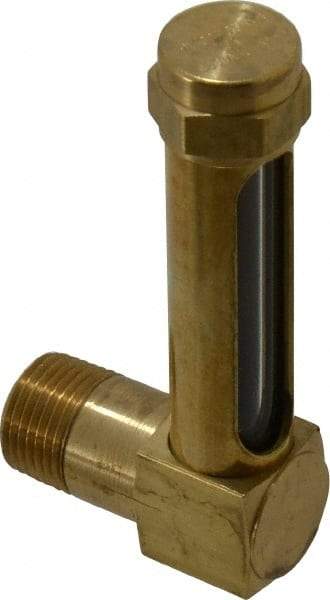 LDI Industries - 1-7/8 Inch Long Sight, 3/8 Inch Thread Size, Buna-N Seal Short Elbow, Vented Oil-Level Indicators and Gauge - 2-7/8 Inch Length to Center of Base - Industrial Tool & Supply