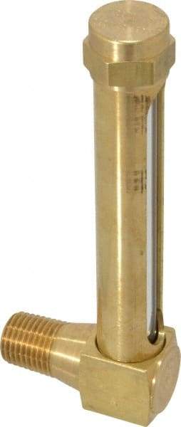 LDI Industries - 2-3/4 Inch Long Sight, 1/4 Inch Thread Size, Buna-N Seal Short Elbow, Vented Oil-Level Indicators and Gauge - 3-7/8 Inch Length to Center of Base - Industrial Tool & Supply